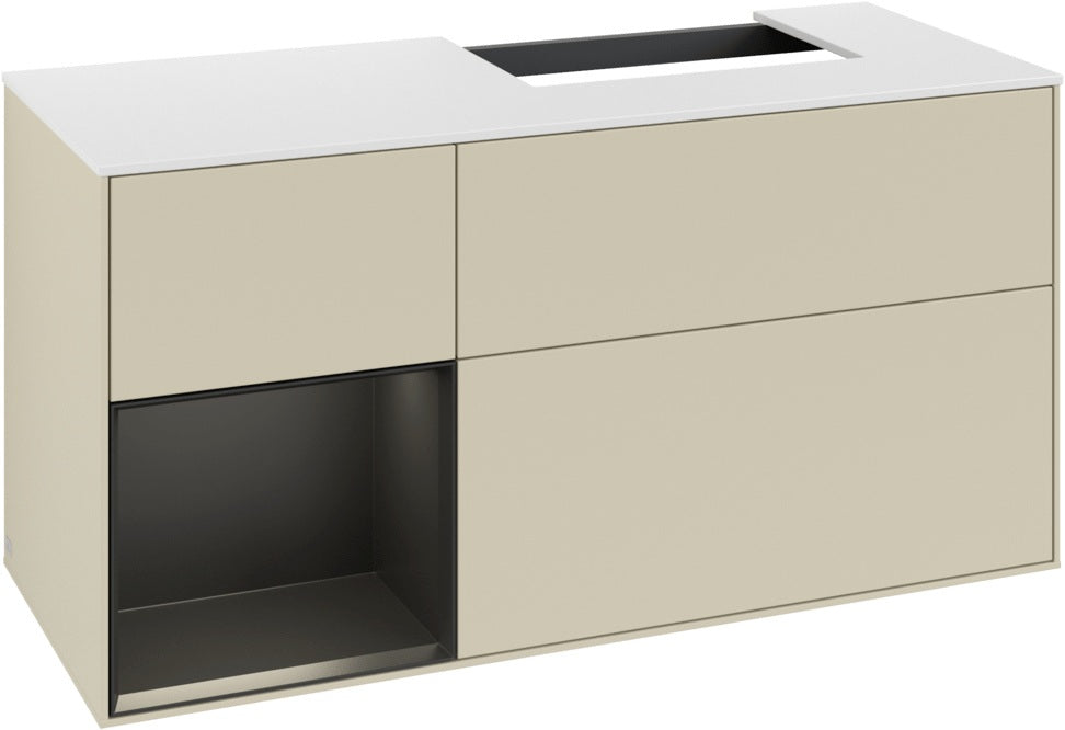 Villeroy & Boch Waschtischunterschrank Finion G141G 1200 mm Glossy White mit LED-Beleuchtung