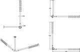 Villeroy & Boch Duschstange ViCare 921705 900x900x50mm Weiß Aluminium Wandmontage