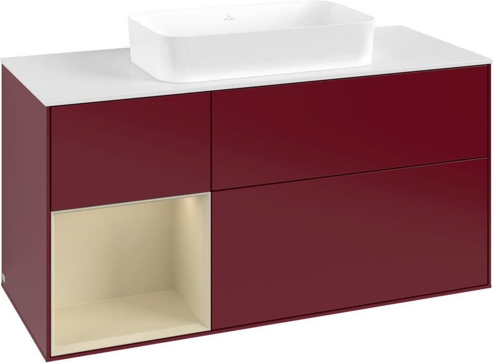 Villeroy & Boch Finion Waschbeckenunterschrank 1200 mm Walnut Veneer mit Beleuchtung