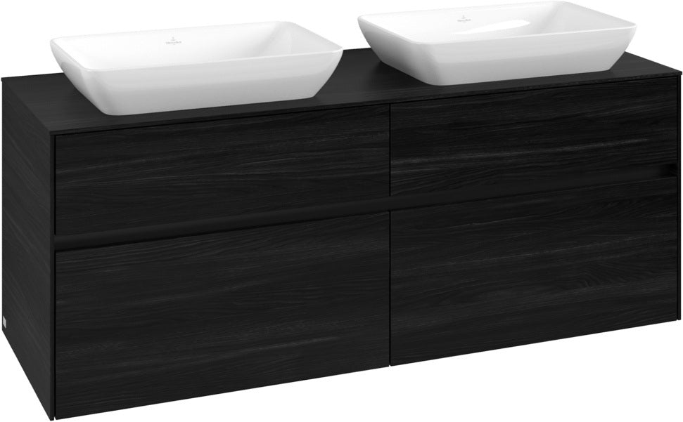 Villeroy & Boch Waschbeckenunterschrank Collaro C119 B0 1400 mm Black Oak mit LED-Beleuchtung