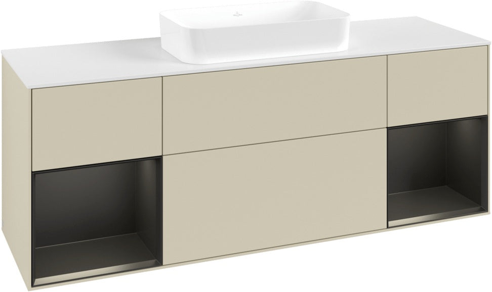 Villeroy & Boch Finion Waschtischunterschrank 1600 mm Glossy White Lacquer mit Beleuchtung