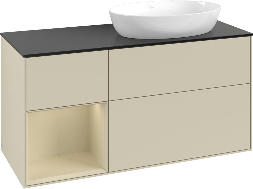 Villeroy & Boch Finion Waschtischunterschrank 1200 mm Glossy White mit Beleuchtung