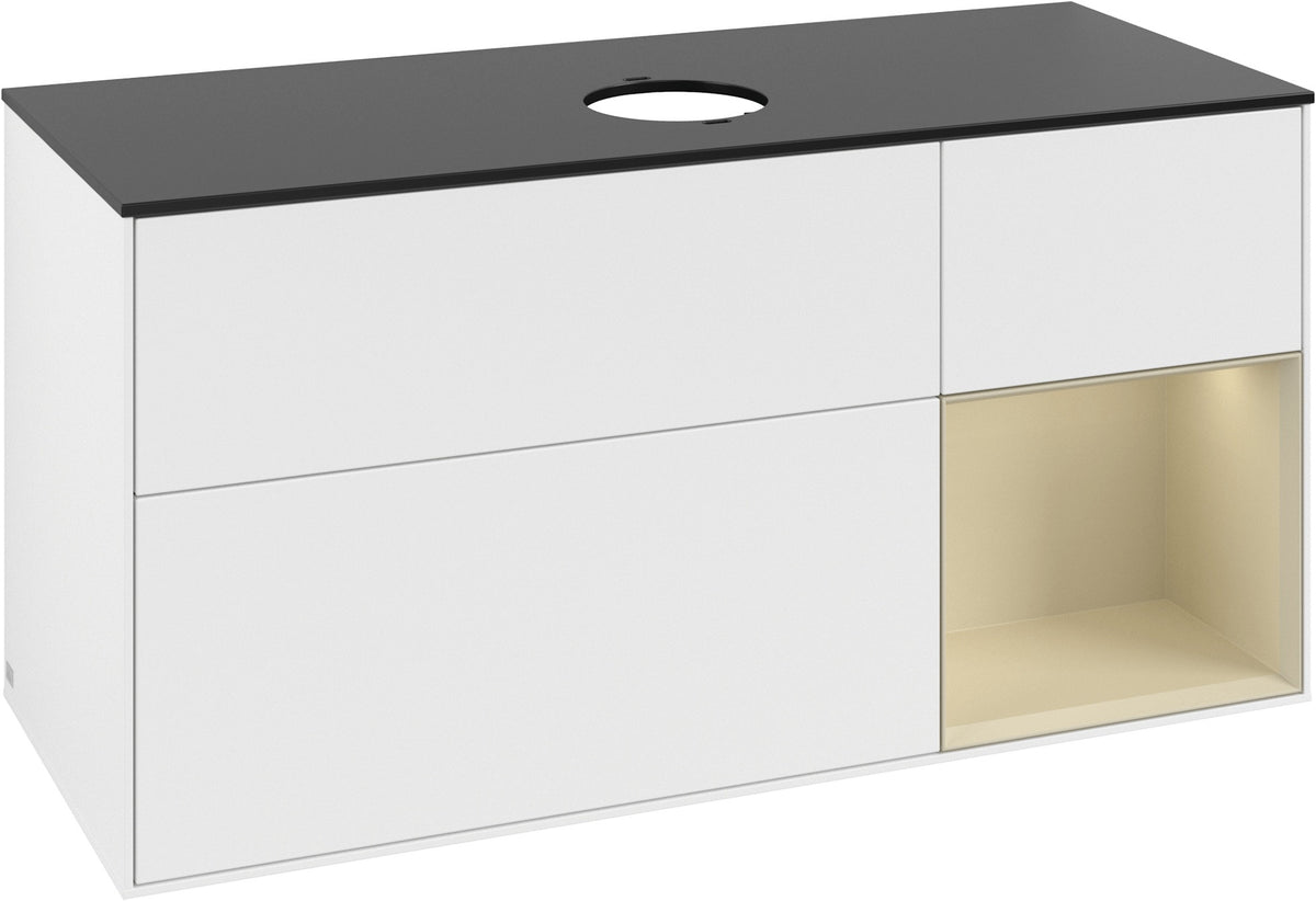 Villeroy & Boch Finion Waschtischunterschrank FA72GFGF 1200 mm Glossy White Lacquer mit LED-Beleuchtung