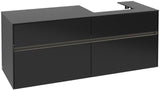 Villeroy & Boch Collaro Waschtischunterschrank 1400 mm mit LED-Beleuchtung und 4 Auszügen in Soft Grey