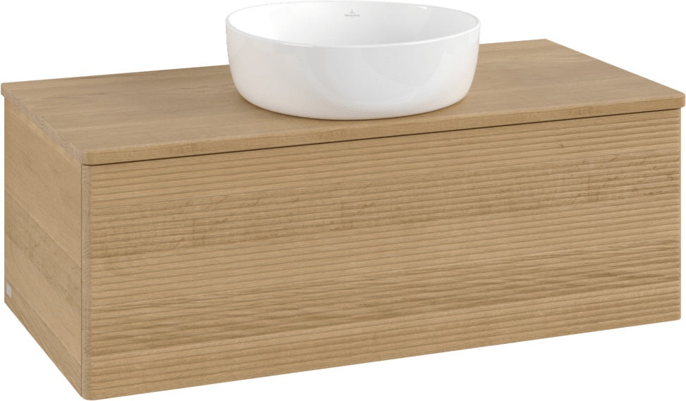 Villeroy & Boch Waschbeckenunterschrank Antao L31111 1000 mm Warm Walnut mit LED-Beleuchtung
