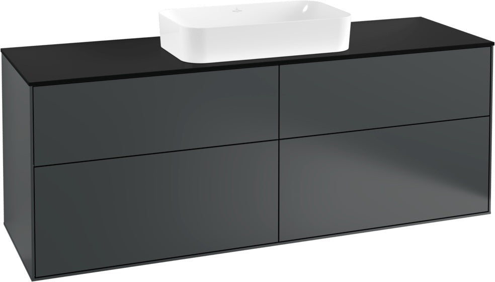 Villeroy & Boch Finion Waschtischunterschrank 1600 mm Anthrazit Matt mit LED-Beleuchtung