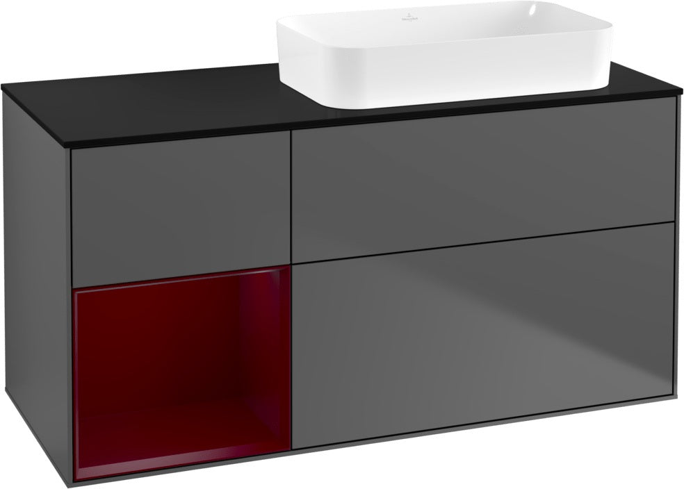 Villeroy & Boch Finion Waschtischunterschrank 120 cm Glossy White Lacquer mit Beleuchtung