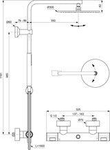 Villeroy & Boch Duschsystem Universal Showers TVS000 – Rund, Matt Black, Thermostat