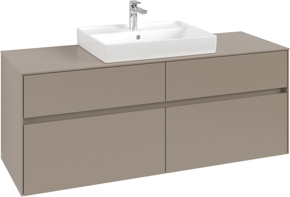 Villeroy & Boch Collaro Waschtischunterschrank 1400 mm Black Matt Lacquer mit 4 Auszügen