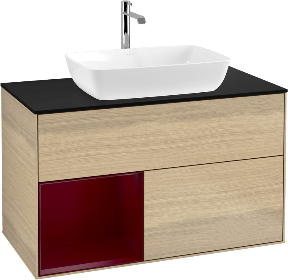 Villeroy & Boch Finion Waschbeckenunterschrank Glossy White mit Beleuchtung, 1000 mm