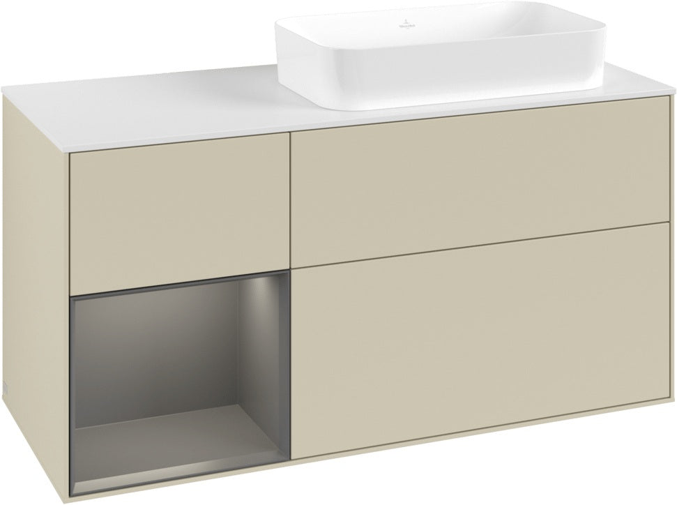 Villeroy & Boch Finion Waschtischunterschrank 1200 mm Glossy White mit Beleuchtung