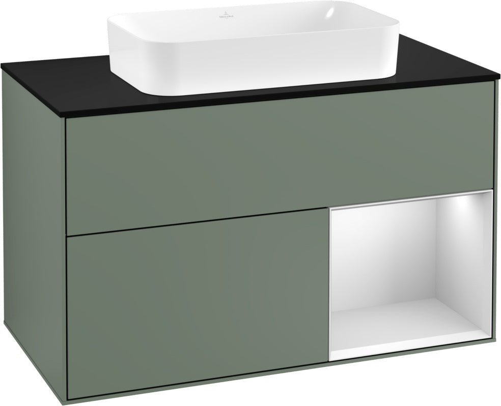 Villeroy & Boch Waschtischunterschrank Finion F252G 1000 mm Glossy White Lacquer mit LED-Beleuchtung