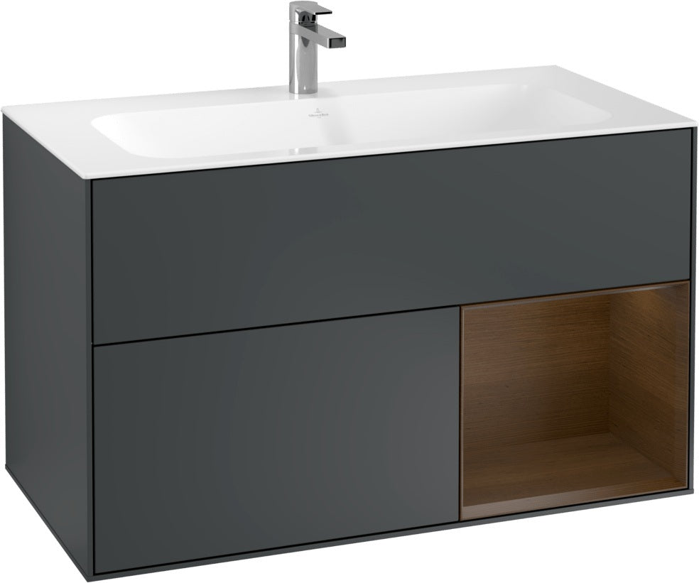 Villeroy & Boch Finion Waschtischunterschrank 996 mm Glossy White Lacquer mit LED-Beleuchtung
