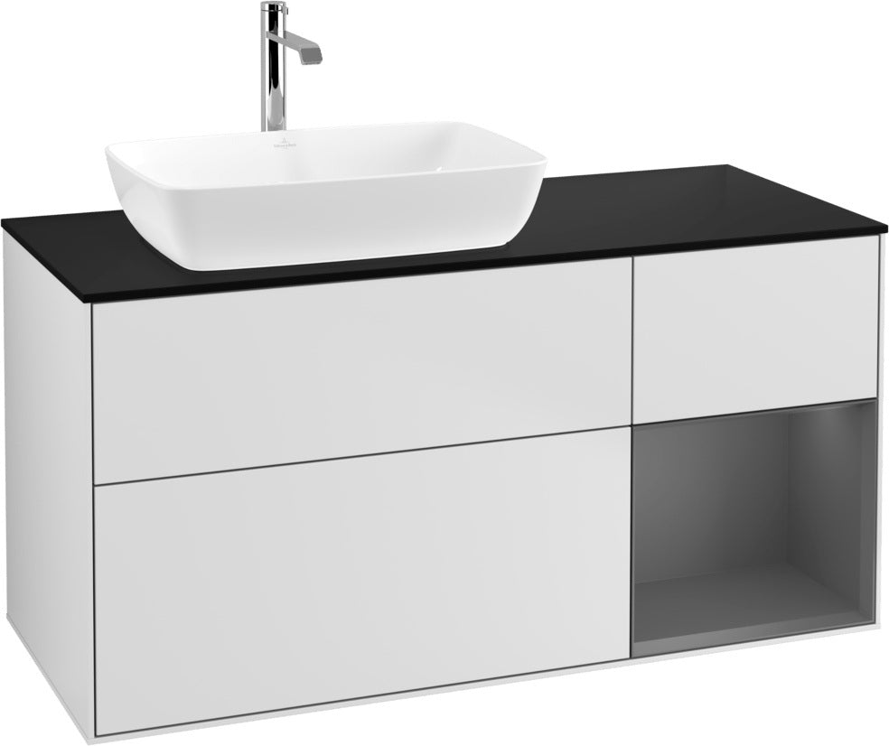 Villeroy & Boch Finion Waschtischunterschrank 1200 mm Glossy White mit Beleuchtung und SoftClosing