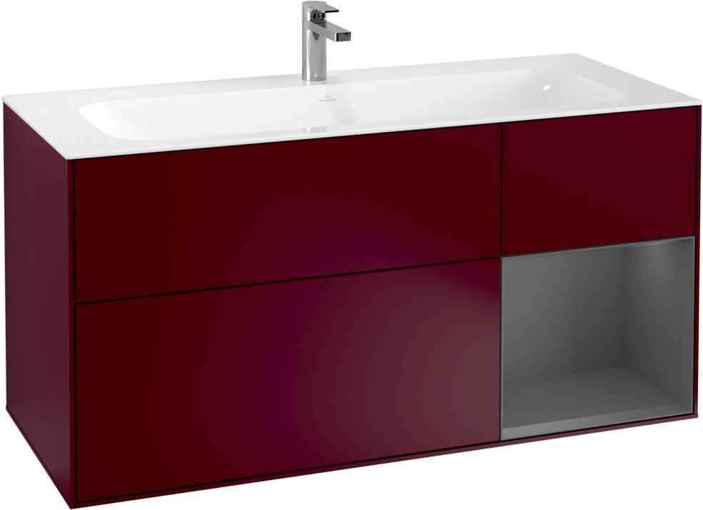 Villeroy & Boch Finion Waschbeckenunterschrank Glossy White Lacquer 1196 mm mit LED-Beleuchtung