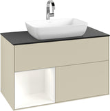 Villeroy & Boch Finion Waschbeckenunterschrank Glossy White Lacquer mit Beleuchtung 1000 mm