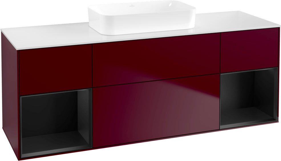 Villeroy & Boch Finion Waschtischunterschrank 1600 mm Glossy White Lacquer mit Beleuchtung