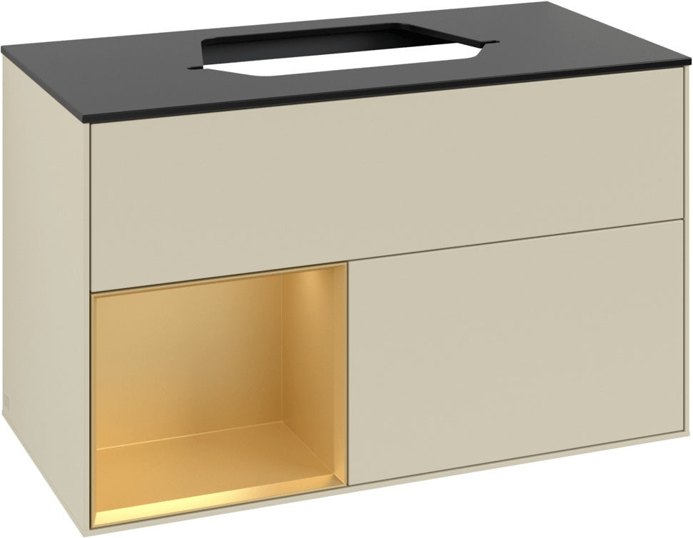 Villeroy & Boch Finion Waschtischunterschrank 1000 mm Glossy White Lacquer mit LED-Beleuchtung