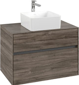 Villeroy & Boch Waschtischunterschrank Collaro C037 800 mm Stone Oak – Eckig, 2 Auszüge, SoftClosing
