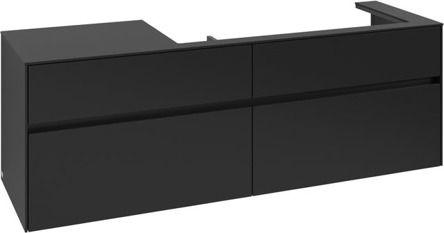 Villeroy & Boch Waschtischunterschrank Collaro C030 B0 1600 mm Volcano Black mit Beleuchtung