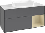 Villeroy & Boch Finion Waschtischunterschrank G711G Black Matt Lacquer 1200 mm mit Beleuchtung
