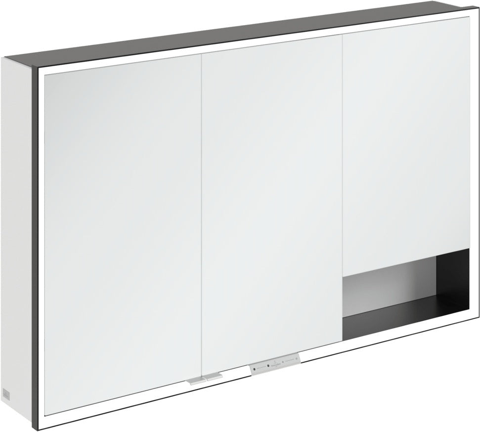 Villeroy & Boch Spiegelschrank My View+ B48110 1000 mm Graphite mit LED-Beleuchtung und SoftClosing
