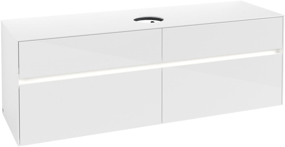 Villeroy & Boch Waschtischunterschrank Collaro C049 B0 1600 mm Glossy White mit Beleuchtung