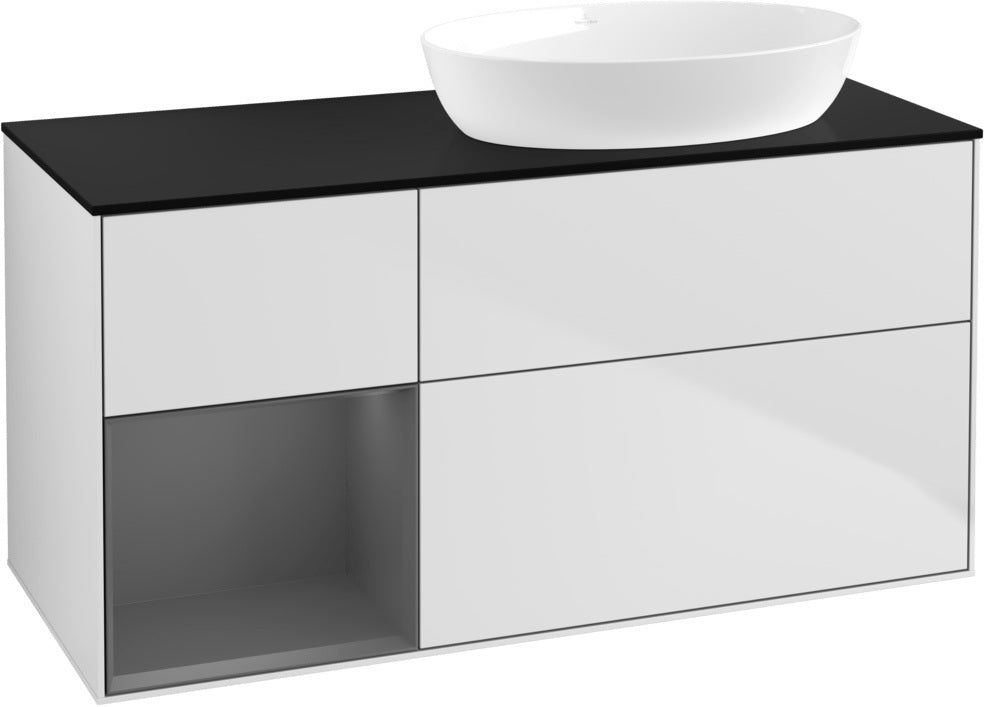 Villeroy & Boch Waschtischunterschrank Finion FA42G 1200 mm Glossy White Lacquer mit Beleuchtung