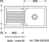 Villeroy & Boch Einbauspüle Linara 60 338600 – 1000 x 510 mm, TitanCeram, Stone CeramicPlus