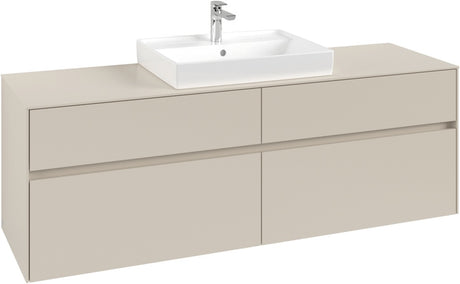 Villeroy & Boch Waschtischunterschrank Collaro C025 B0 1600 mm Cashmere Grey mit Beleuchtung und SoftClosing