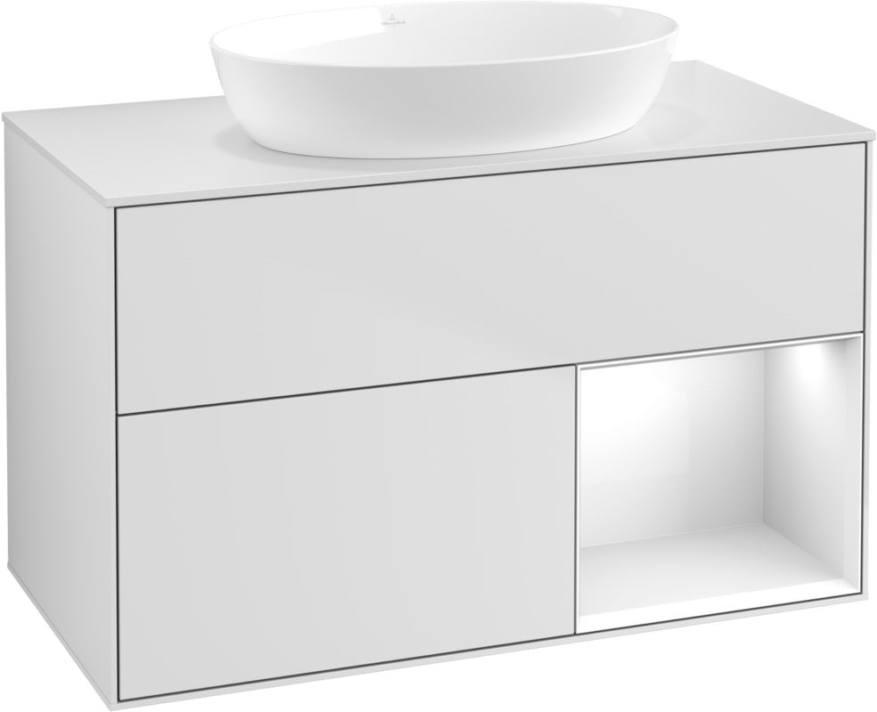 Villeroy & Boch Finion Waschtischunterschrank FA21GFGF 1000 mm Glossy White Lacquer