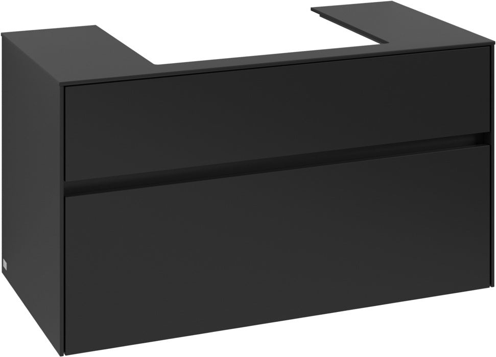 Villeroy & Boch Collaro Waschtischunterschrank 1000 mm Volcano Black – 2 Auszüge, SoftClosing, wandmontiert