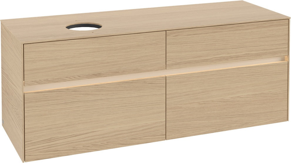 Villeroy & Boch Waschtischunterschrank Collaro C046 B0 1400 mm Nordic Oak mit Beleuchtung