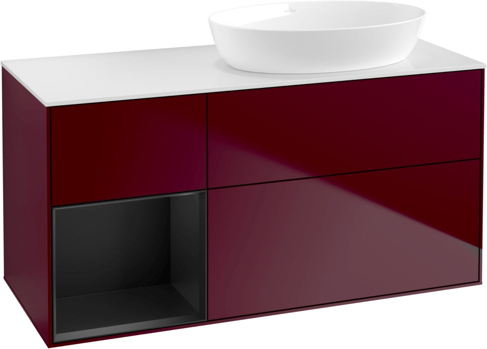 Villeroy & Boch Finion Waschtischunterschrank 1200 mm Glossy White Lacquer mit Beleuchtung
