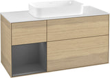 Villeroy & Boch Finion Waschbeckenunterschrank 1200 mm Walnut Veneer mit Beleuchtung