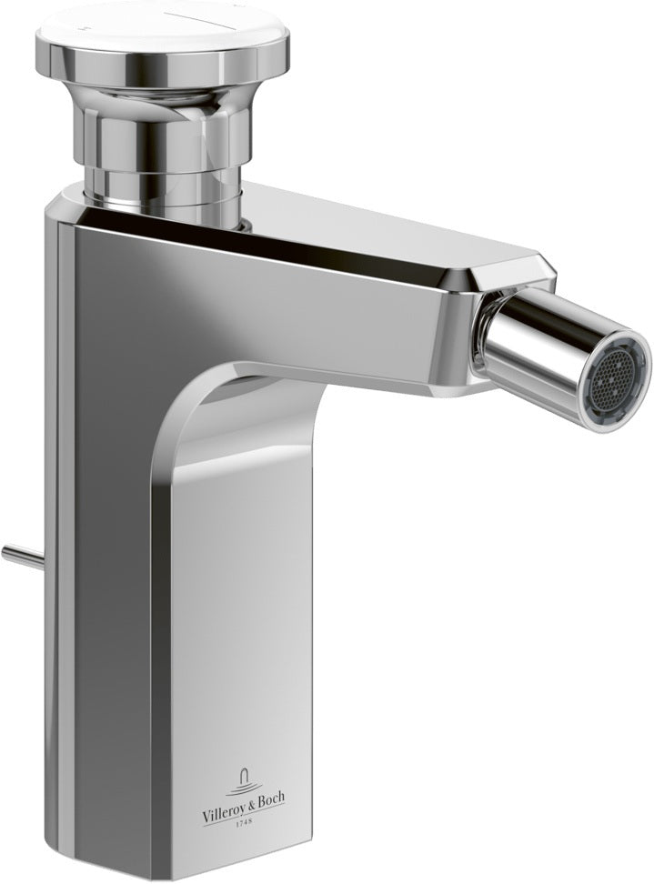Villeroy & Boch Einhebel-Bidetarmatur Vea eckig Chrom – ViPush, AirPlus, AquaSmart