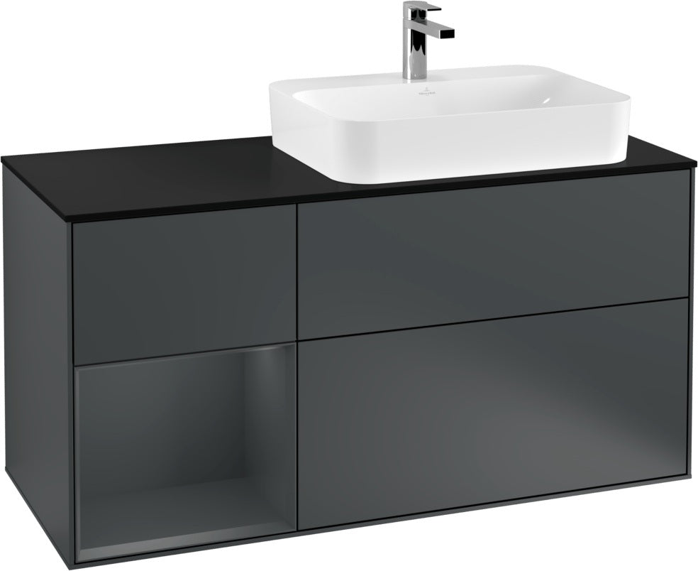 Villeroy & Boch Finion Waschbeckenunterschrank 1200 mm Glossy White Lacquer mit Beleuchtung