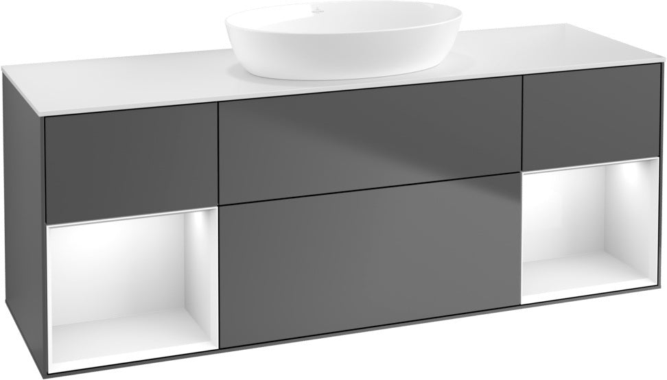 Villeroy & Boch Finion Waschtischunterschrank GD01GF 1600 mm Glossy White Lacquer mit Beleuchtung