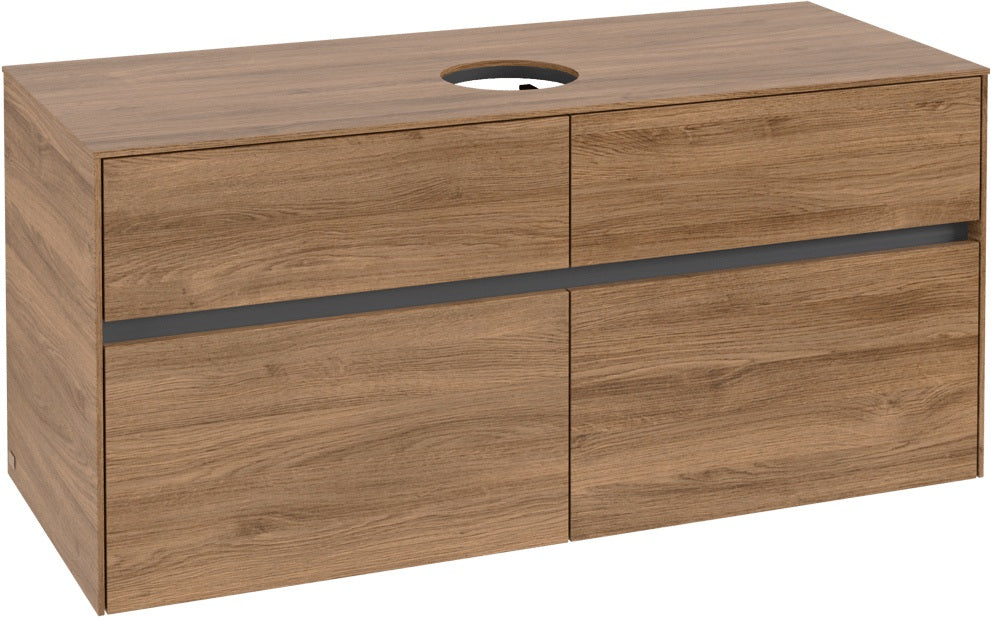 Villeroy & Boch Waschtischunterschrank Collaro C041 Kansas Oak 1200 mm mit 4 Auszügen und SoftClosing