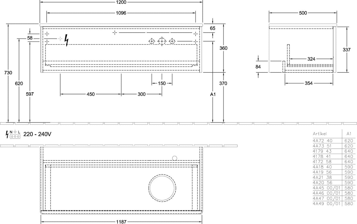Villeroy & Boch Antao Waschtischunterschrank 1200 mm Anthracite Matt Lacquer mit LED-Beleuchtung