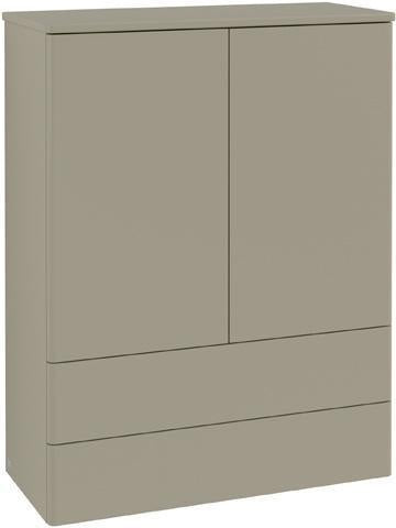 Villeroy & Boch Antao Highboard 814 mm mit LED-Beleuchtung, Push-Open & Soft-Close – Stone Grey Matt