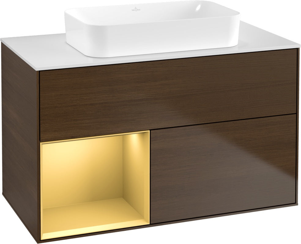 Villeroy & Boch Finion Waschtischunterschrank 1000 mm Glossy White Lacquer – mit LED-Beleuchtung & SoftClosing