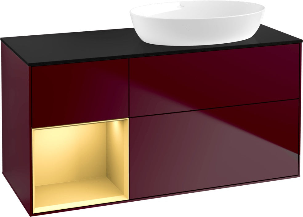 Villeroy & Boch Waschtischunterschrank Finion FA42G 1200 mm Glossy White Lacquer mit Beleuchtung