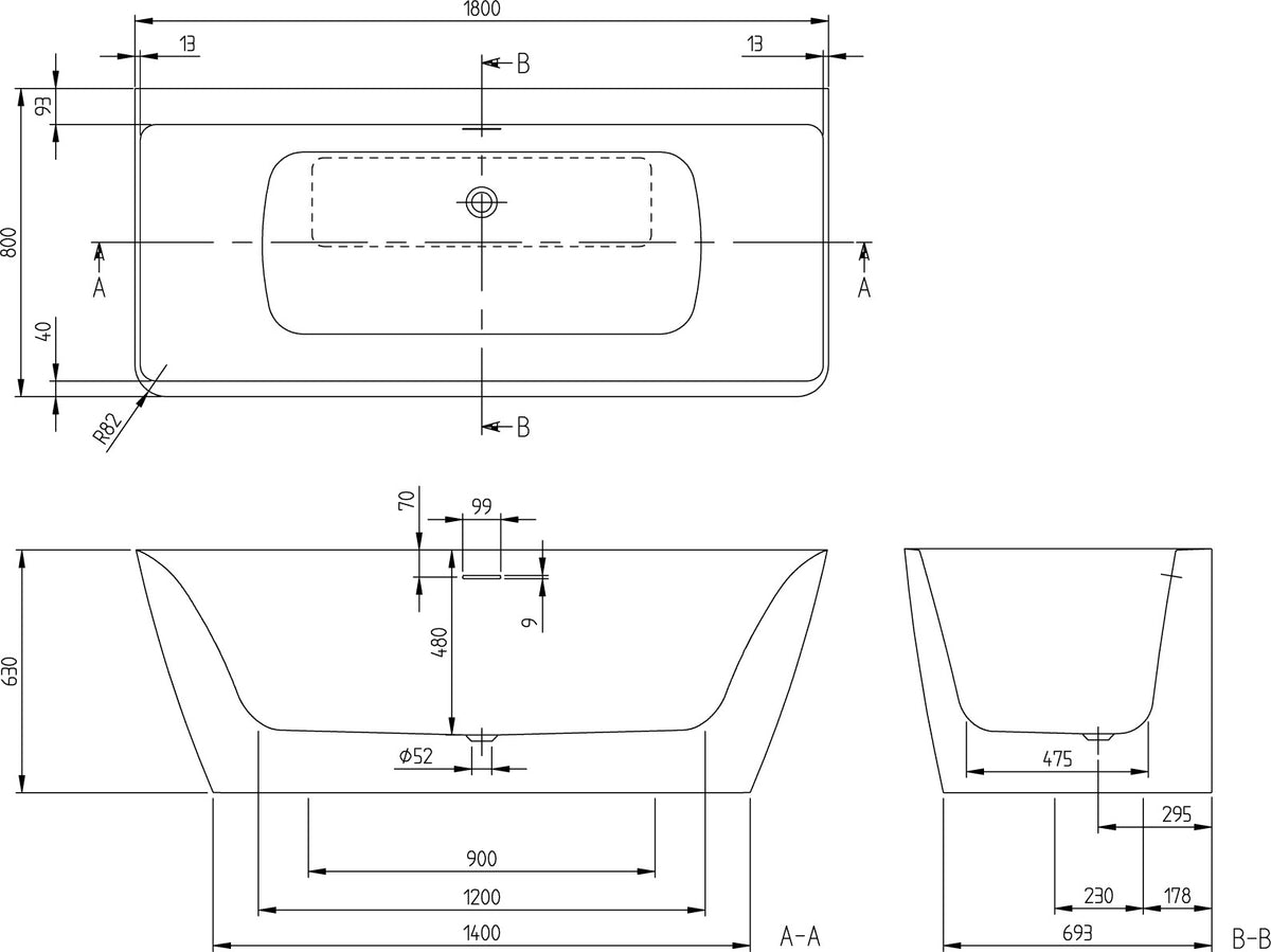 Villeroy & Boch Subway 3.0 Vorwand-Badewanne 1800x800 mm Quaryl Weiß Alpin mit Schürze