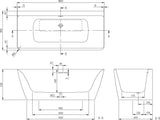 Villeroy & Boch Subway 3.0 Vorwand-Badewanne 1800x800 mm Quaryl Weiß Alpin mit Schürze