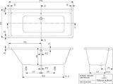Villeroy & Boch Subway Whirlpool UAP180SUB2A1V 1800x800 mm Rechteck Weiß Alpin mit Special CombiPool Active