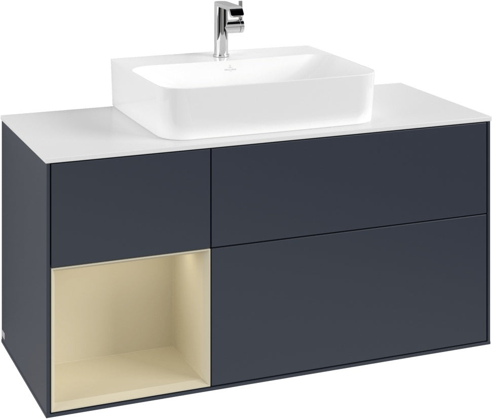 Villeroy & Boch Finion Waschtischunterschrank G161G 1200 mm Glossy White Lacquer mit LED-Beleuchtung