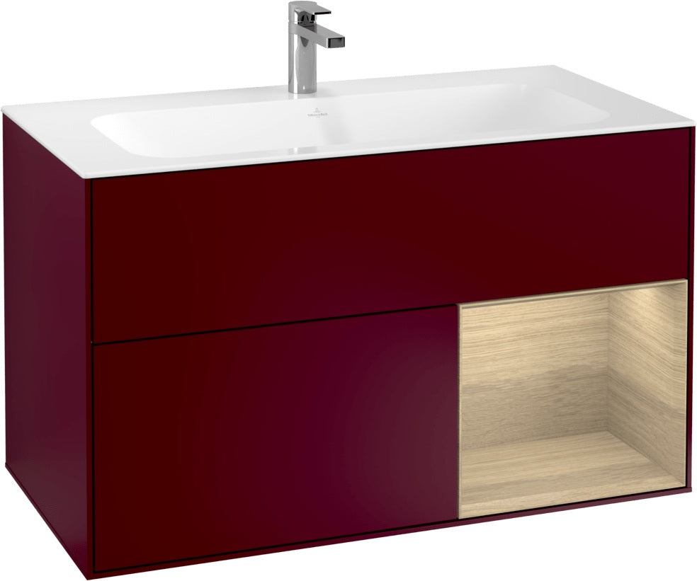 Villeroy & Boch Finion Waschtischunterschrank 996 mm Glossy White Lacquer mit LED-Beleuchtung