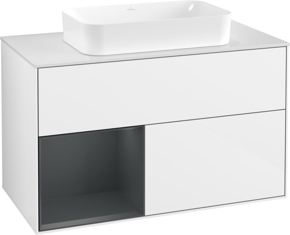 Villeroy & Boch Finion Waschtischunterschrank 1000 mm Glossy White Lacquer – mit LED-Beleuchtung & SoftClosing
