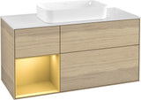Villeroy & Boch Finion Waschbeckenunterschrank 1200 mm Walnut Veneer mit Beleuchtung
